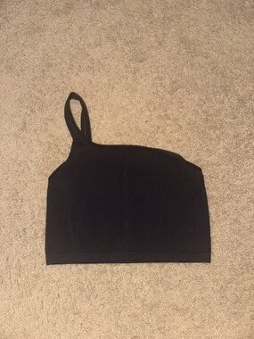 FP Movement by Free People Black One-Shoulder Ribbed Tank